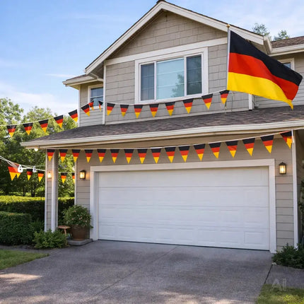 XXL Deutschland Wimpelkette 25 Meter – Schwarz Rot Gold Girlande Deko zur Fußball WM 2026 – Detailansicht 7