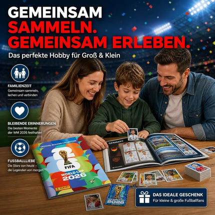 XXL Fan Set WM 2026 - inkl. Panini Stickeralbum und Spielplan Weltmeisterschaft Fußball (Sammelalbum)