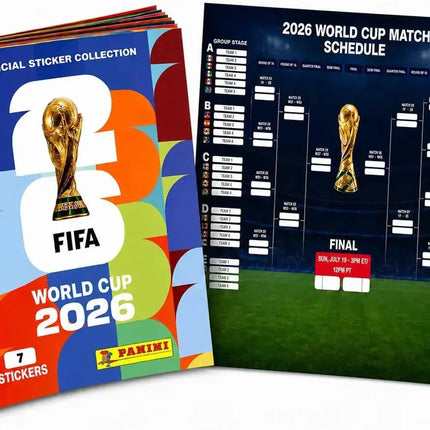XXL Fan Set WM 2026 - inkl. Panini Stickeralbum und Spielplan Weltmeisterschaft Fußball