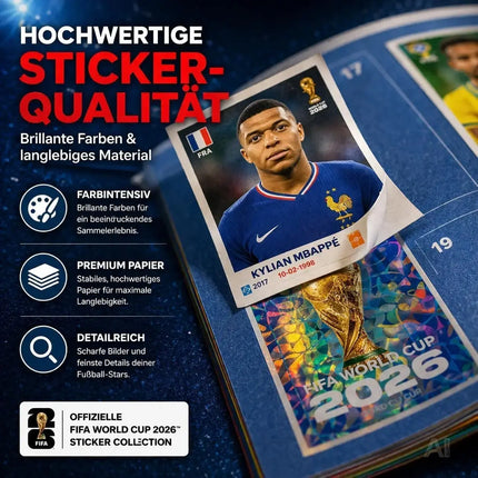 XXL Fan Set WM 2026 - inkl. Panini Stickeralbum und Spielplan Weltmeisterschaft Fußball – Detailansicht 5