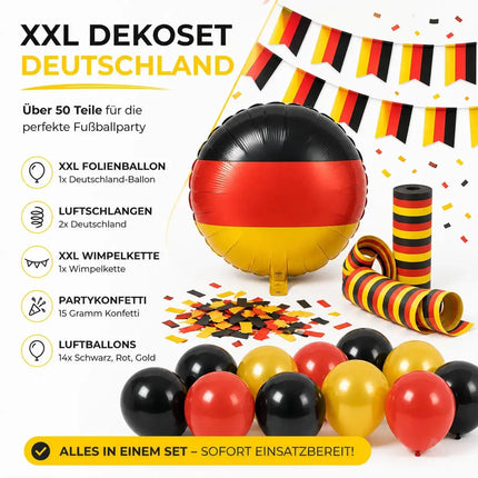 XXL Fanset Deutschland Deko Dekoration Set Fanartikel Tischdekoration mit über 50 Teilen – Detailansicht 3
