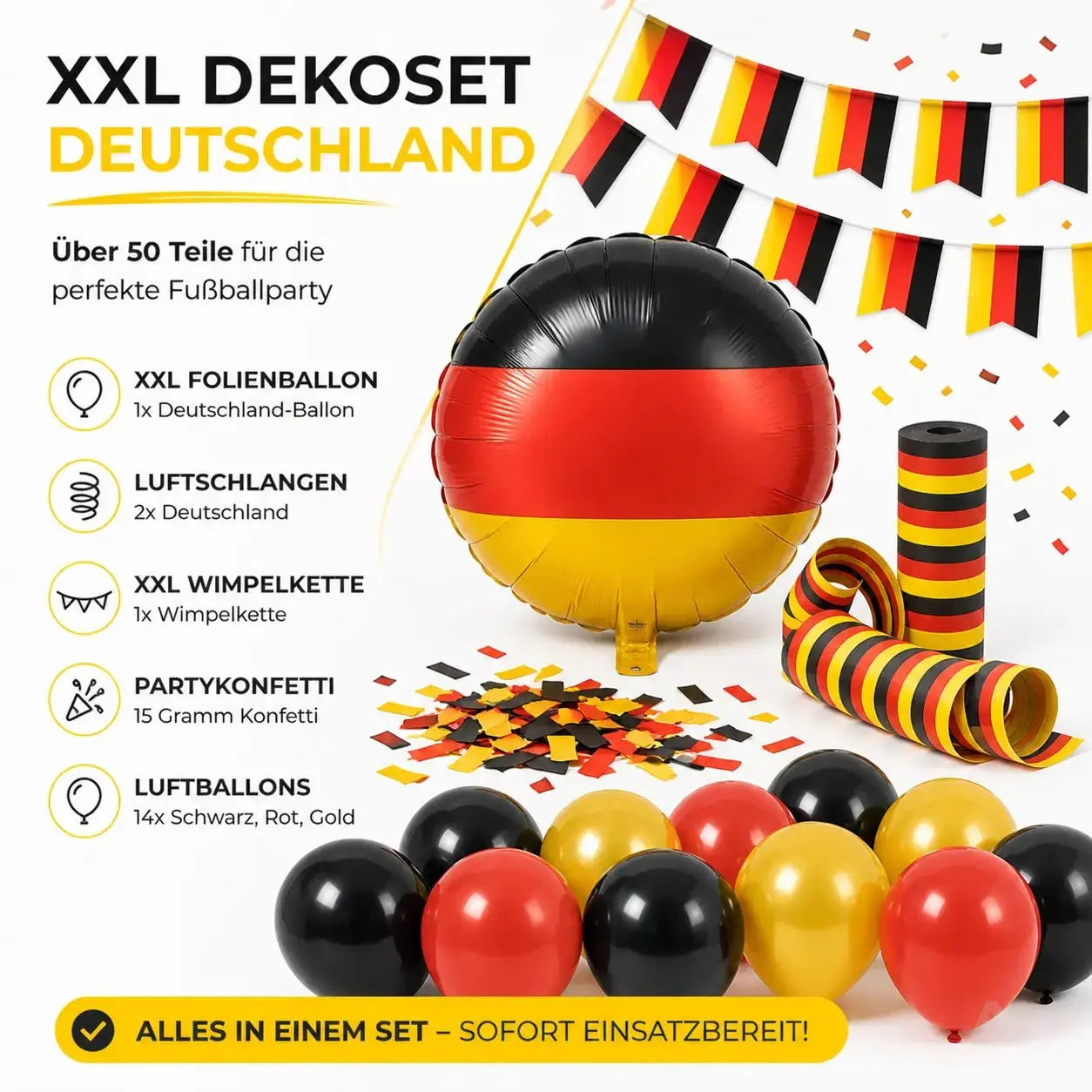 Deutschland Deko Set - Fanartikel