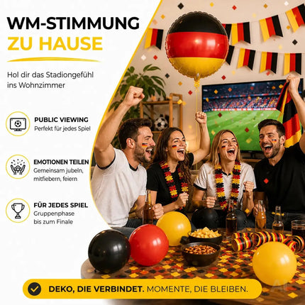 XXL Fanset Deutschland Deko Dekoration Set Fanartikel Tischdekoration mit über 50 Teilen – Detailansicht 7