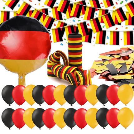 XXL Fanset Deutschland Deko Dekoration Set Fanartikel Tischdekoration mit über 50 Teilen für Fußball WM, EM