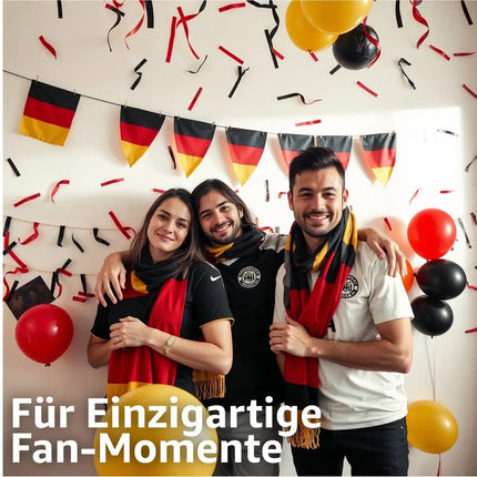 XXL Fanset Deutschland Deko Dekoration Set Fanartikel Tischdekoration mit über 50 Teilen für Fußball WM, EM