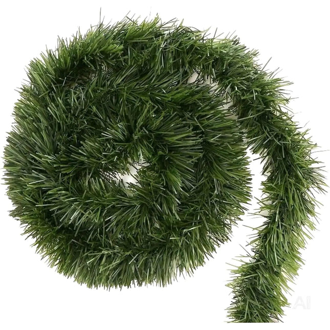 XXL Weihnachtsgirlande grün 10 Meter - künstliche Tannen-Girlande Ø 10 cm - Dekogirlande