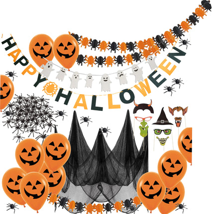 XXL Halloween Deko Dekoration Grusel Set mit über 30 Teilen für Haus, Tisch & Garten - Indoor & Outdoor