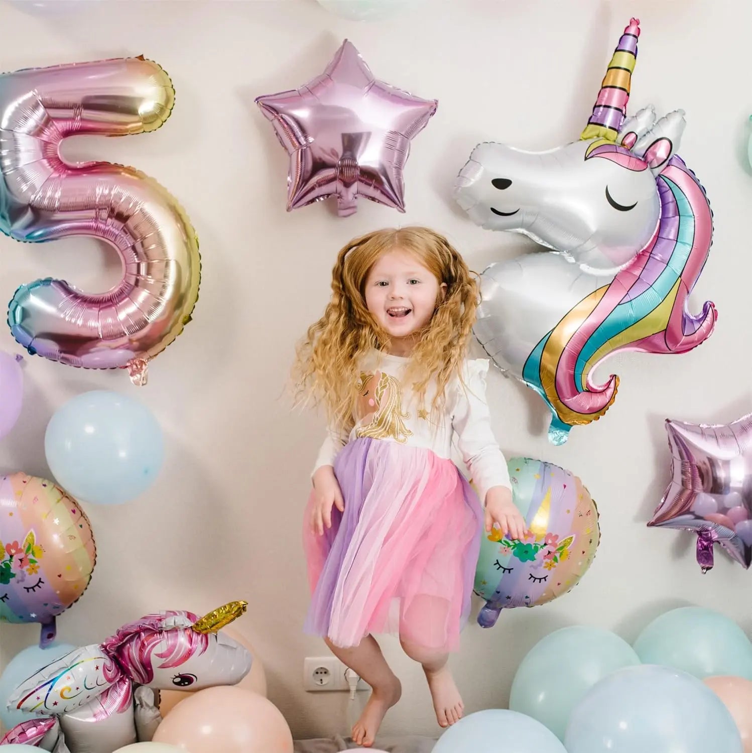 Ballon Géant Licorne XXL 110x86 Cm - Hélium, Rose à Paillettes, Pour Fête, Goods & Gadgets