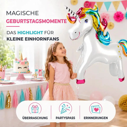 XXL Luftballon Einhorn Größe 110 x 85 cm Folienballon Einhornballon als Ballon Heliumballon Luftballons