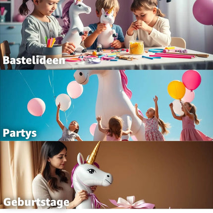 XXL Luftballon Einhorn Pink 110 x 85 cm - Helium Ballon für Kindergeburtstag, Unicorn Party & Dekoration