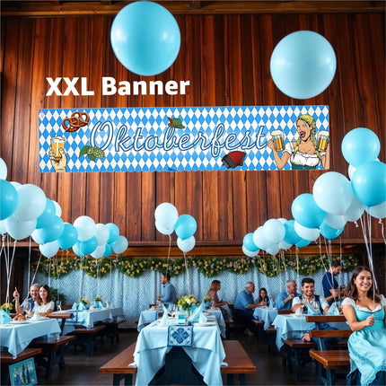 XXL Oktoberfest-Banner 40 x 150 cm Wiesn Deko Dekoration zum Aufhängen für Ihr Oktoberfest Dahoam