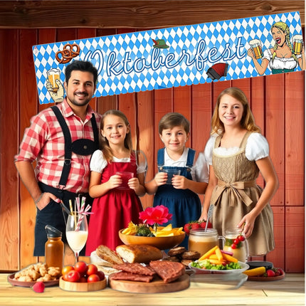 XXL Oktoberfest-Banner 40 x 150 cm Wiesn Deko Dekoration zum Aufhängen für Ihr Oktoberfest Dahoam