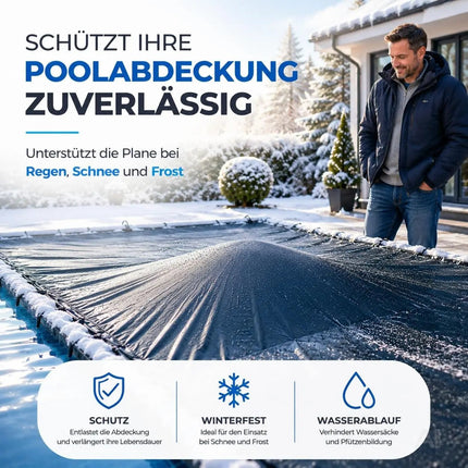XXL Poolkissen 120 x 120 cm für Poolabdeckung – Rundes Luftkissen inkl. Seil – Winterkissen – Detailansicht 3