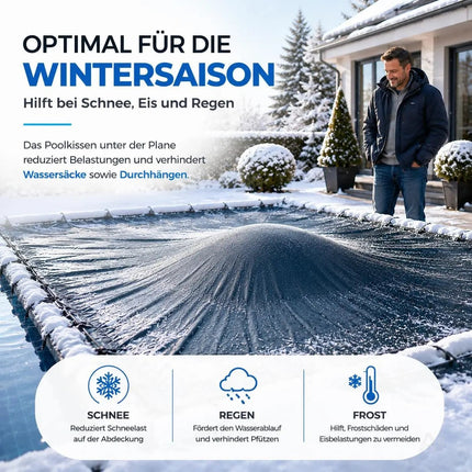 XXL Poolkissen 120 x 120 cm für Poolabdeckung – Rundes Luftkissen inkl. Seil – Winterkissen – Detailansicht 5