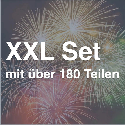 XXL Set 180 Teile Kuddelmudel - 3 in 1 Jugendfeuerwerk Tischfeuerwerk für Partys & Feuerwerk Silvester Kat. F1