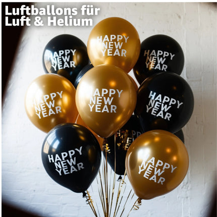 XXL Silvester Deko 2025 Set - WIEDERVERWENDBAR Happy New Year