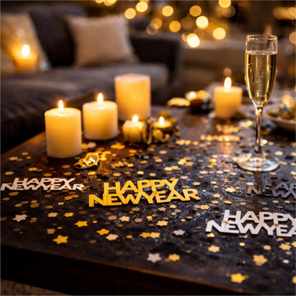 XXL Silvester Deko 2026 Set - WIEDERVERWENDBAR Happy New Year
