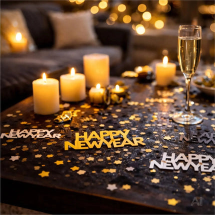 XXL Silvester Deko 2026 Set - WIEDERVERWENDBAR Happy New Year