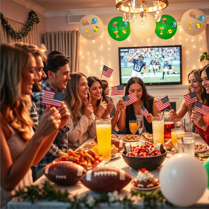 XXL Super Bowl Deko American Football NFL Dekoration Set über 100 Teile, Luftballons, Girlande, Konfetti UVM.