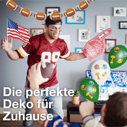XXL Super Bowl Deko American Football NFL Dekoration Set über 100 Teile, Luftballons, Girlande, Konfetti UVM.
