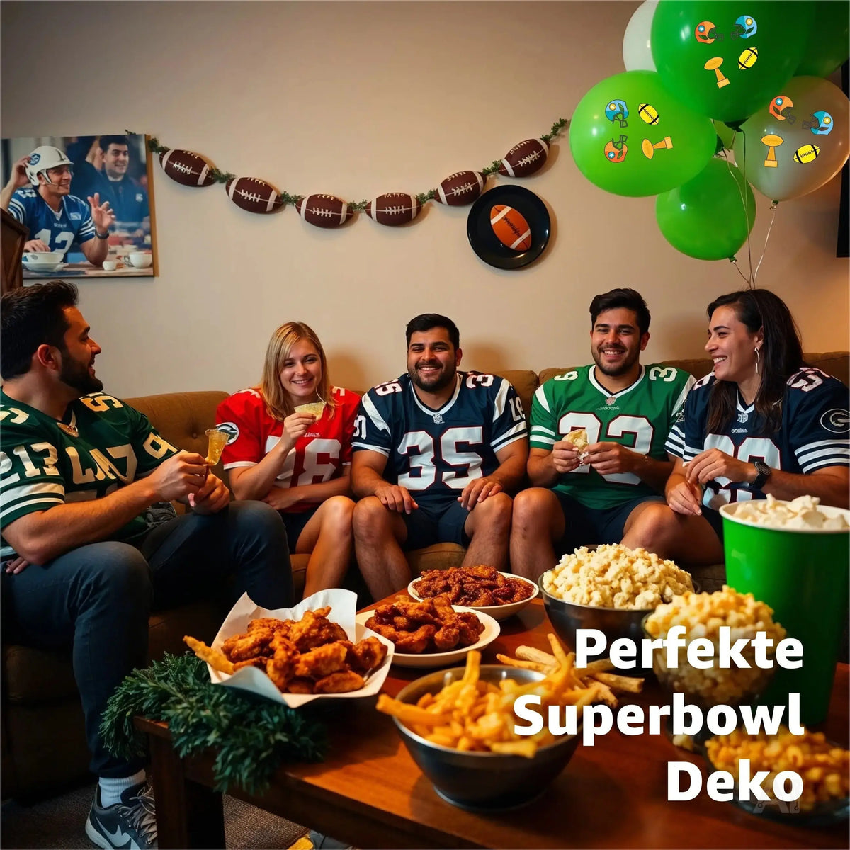 XXL Super Bowl Deko American Football NFL Dekoration Set über 100 Teile, Luftballons, Girlande – Detailansicht 3