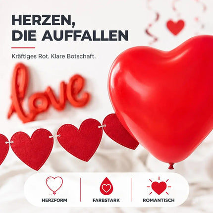 XXL Valentinstag Dekoration Deko Set - Heiratsantrag Hochzeit mit Herzluftballons, Girlande uvm – Detailansicht 8