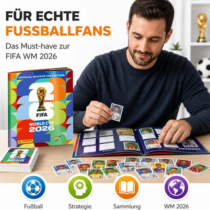 XXL WM 2026 Starterset – mit Panini Stickeralbum & WM 2026 Spielplan Weltmeisterschaft (Sammelalbum)