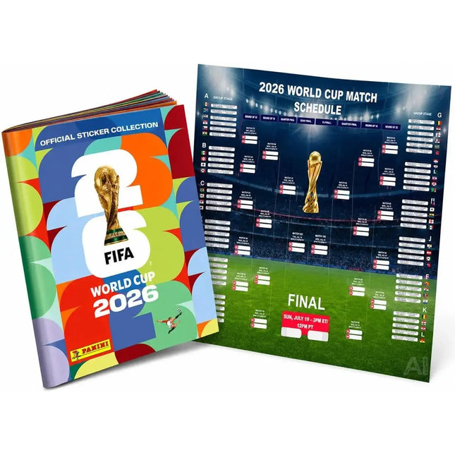 XXL WM 2026 Starterset – mit Panini Stickeralbum & WM 2026 Spielplan Weltmeisterschaft