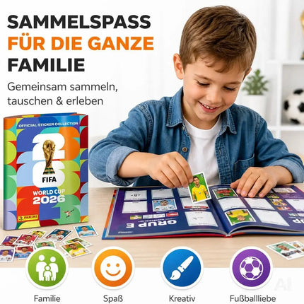XXL WM 2026 Starterset – mit Panini Stickeralbum & WM 2026 Spielplan Weltmeisterschaft – Detailansicht 2