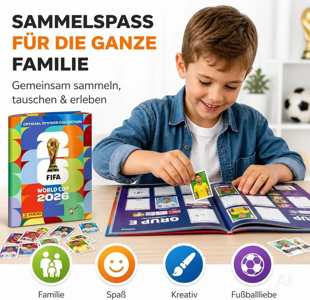 XXL WM 2026 Starterset – mit Panini Stickeralbum & WM 2026 Spielplan Weltmeisterschaft – Detailansicht 2