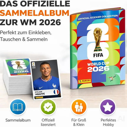 XXL WM 2026 Starterset – mit Panini Stickeralbum & WM 2026 Spielplan Weltmeisterschaft – Detailansicht 3