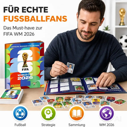 XXL WM 2026 Starterset – mit Panini Stickeralbum & WM 2026 Spielplan Weltmeisterschaft – Detailansicht 5