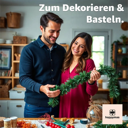 XXL Weihnachtsgirlande grün 10 Meter - künstliche Tannen-Girlande Ø 10 cm - Dekogirlande Weihnachten