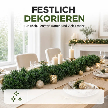 XXL Weihnachtsgirlande grün 10 Meter - künstliche Tannen-Girlande Ø 10 cm - Dekogirlande Weihnachten