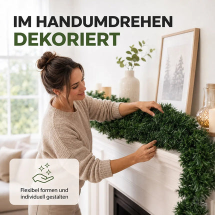 XXL Weihnachtsgirlande grün 10 Meter - künstliche Tannen-Girlande Ø 10 cm - Dekogirlande Weihnachten