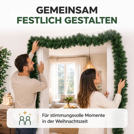 XXL Weihnachtsgirlande grün 10 Meter - künstliche Tannen-Girlande Ø 10 cm - Dekogirlande Weihnachten