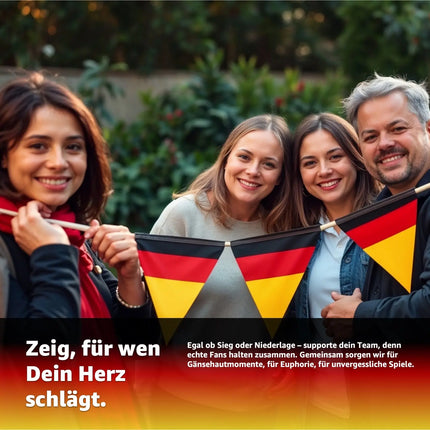 XXL Wimpelkette 40 Meter Deutschland Girlande schwarz, rot, gelb (Gold) als Deko Dekoration, Fanartikel, Partydekoration zur Fußball Europameisterschaft EM 2024 (40 Meter)