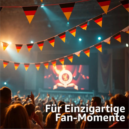 XXL Wimpelkette 40 Meter Deutschland Girlande schwarz, rot, gelb (Gold) als Deko Dekoration, Fanartikel, Partydekoration zur Fußball Europameisterschaft EM 2024 (40 Meter)