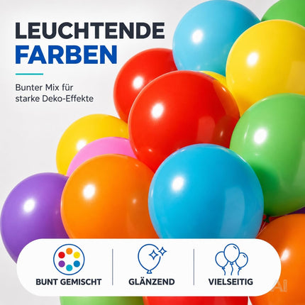 Nahaufnahme der leuchtenden Farben der bunten Ballons
