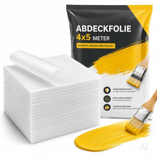 Transparente Maler-Abdeckfolie, 4 × 5 m
