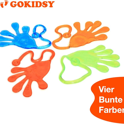 gokidsy 14x Klatschhand Mitgebsel für Kinder: Als Mitbringsel, Gastgeschenk & Giveaway - Glibberhände als Partygeschenke - Kindergeburtstag von Jungen & Mädchen