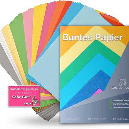 120x Buntes Papier - 110 gsm Bastelpapier Tonpapier Buntpapier 120 g/m²