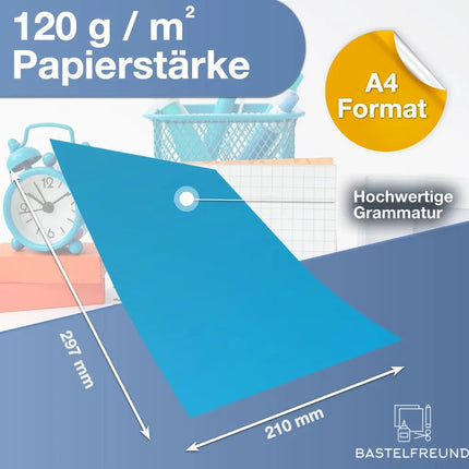 120x Buntes Papier - 110 gsm Bastelpapier Tonpapier Buntpapier 120 g/m²