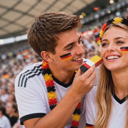 Schminkstift Deutschland Fan schwarz, rot, gelb (Gold), als Deko, Dekoration, Partydeko für Fußball EM 2028