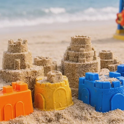 Sandspielzeug Set für Kinder – Sandkastenspielzeug mit Sandförmchen, Schaufel, Rechen & Sieben für Jungen & Mädchen (9 teilig mit Mühle)
