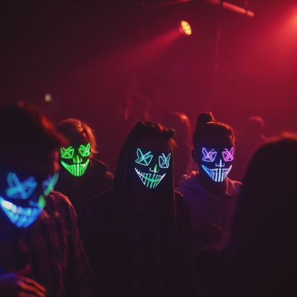 Halloween Maske Purge LED rot - Kostümmaske steuerbar für Halloween, Fasching & Karneval