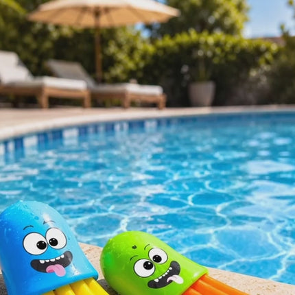 Tauchringe & Tauchstäbe für Kinder & Erwachsene – Wasserspielzeug für Pool, Schwimmbad & Tauchspiele (6x Tintenfisch)
