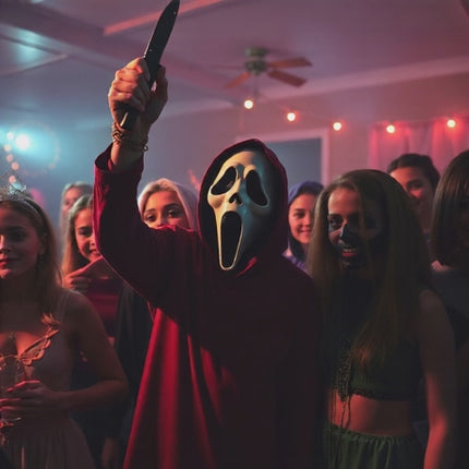 Scream Maske Ghostmaske für Herren & Damen als Kostüm für Halloween Fasching & Karneval