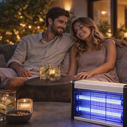 Insektenvernichter elektrisch – Mückenlampe mit UV-Licht – Mückenfalle & Fliegenfalle für effektive Mückenabwehr gegen Insekten (Eckig)