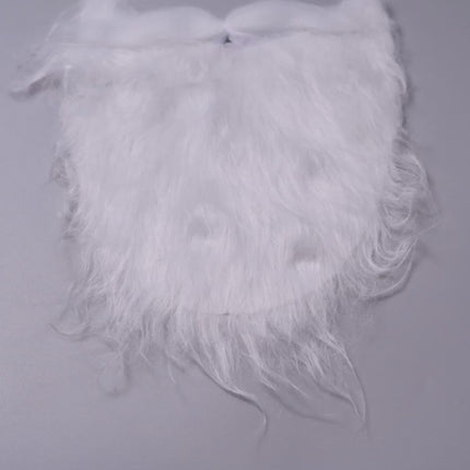 6x Weihnachtsmannbart - Nikolausbart-Set weiß Weiß - zum Verkleiden als Nikolaus
